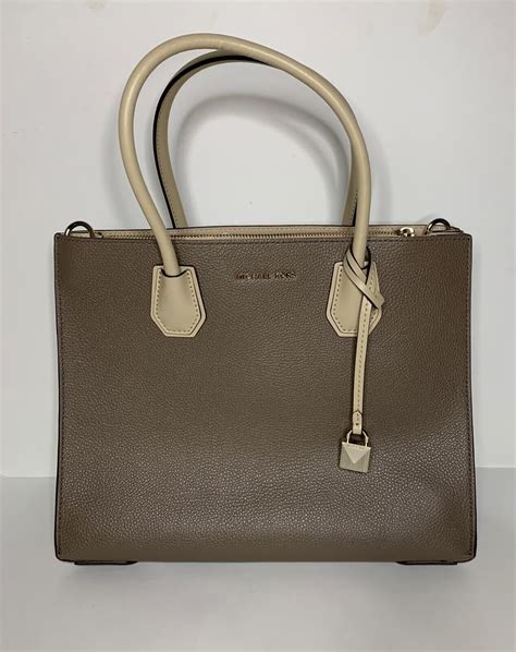 michael kors purse lg accordion conv tote brn brz mlti